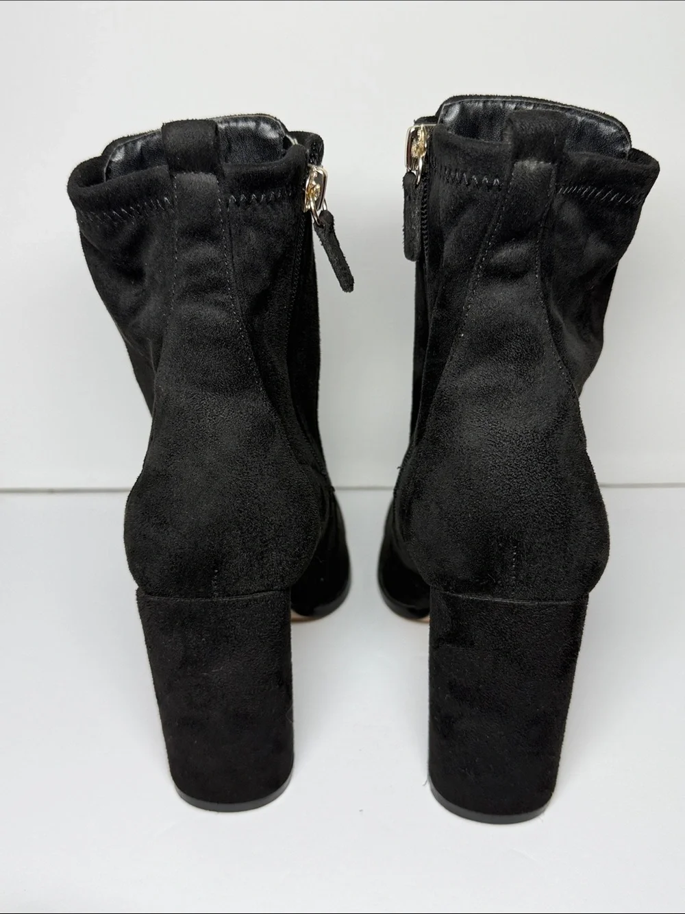 ALDO Black Suede Block Heel Ankle Boots - Women's Size 8 (4